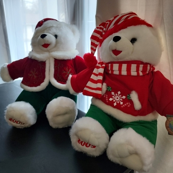 Snowflake Teddy DanDee Collector Choice Plush 2009 20in Set Of 2 - Picture 1 of 10